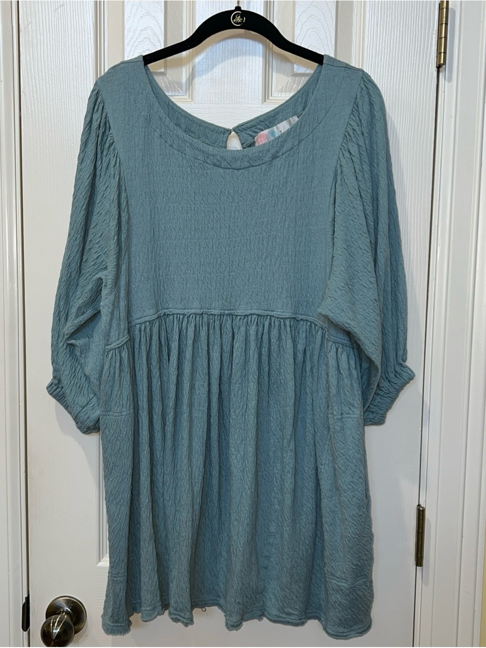 Free People Beach Womens Cotton Gauze Seafoam Top Sz M Boho Oversized Cottage